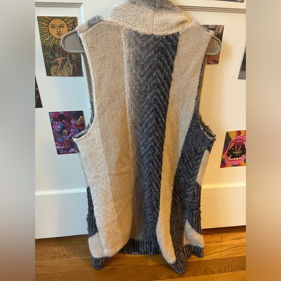 Anthropologie Sleeping on Snow Mailbi Open Front Cardigan Sweater Vest - Picture 2 of 4